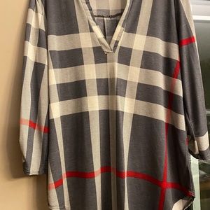 Plaid 3/4 length sleeve shirt - Size XL